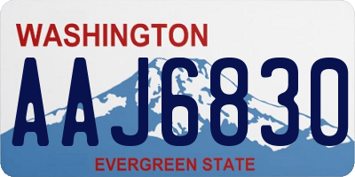 WA license plate AAJ6830