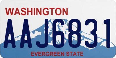 WA license plate AAJ6831