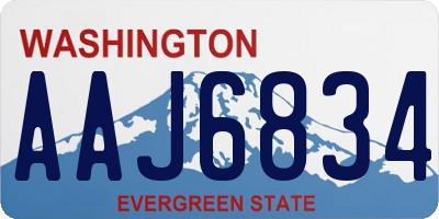 WA license plate AAJ6834