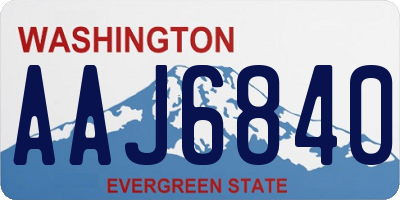 WA license plate AAJ6840