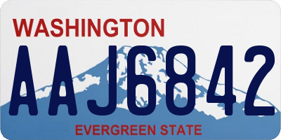 WA license plate AAJ6842