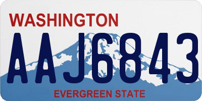 WA license plate AAJ6843