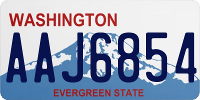 WA license plate AAJ6854