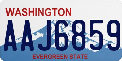 WA license plate AAJ6859