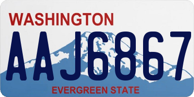 WA license plate AAJ6867
