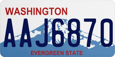 WA license plate AAJ6870