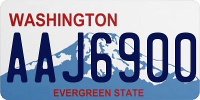 WA license plate AAJ6900