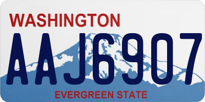 WA license plate AAJ6907