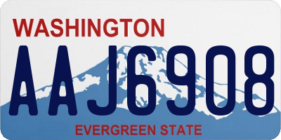 WA license plate AAJ6908