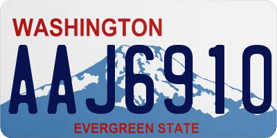 WA license plate AAJ6910