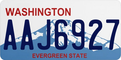 WA license plate AAJ6927