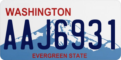 WA license plate AAJ6931