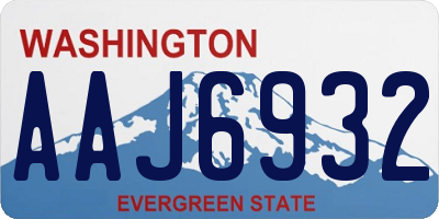 WA license plate AAJ6932