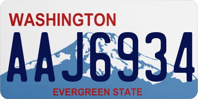 WA license plate AAJ6934