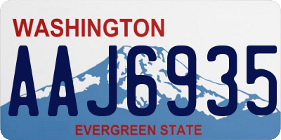WA license plate AAJ6935