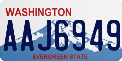 WA license plate AAJ6949