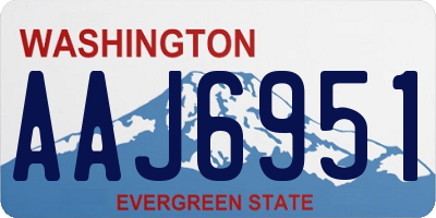 WA license plate AAJ6951
