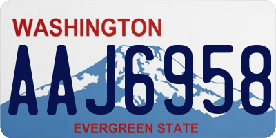WA license plate AAJ6958
