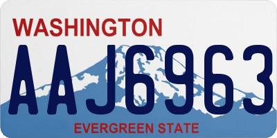 WA license plate AAJ6963