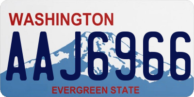 WA license plate AAJ6966