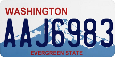 WA license plate AAJ6983