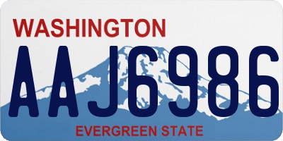 WA license plate AAJ6986