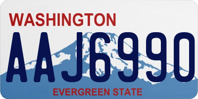 WA license plate AAJ6990