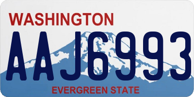 WA license plate AAJ6993