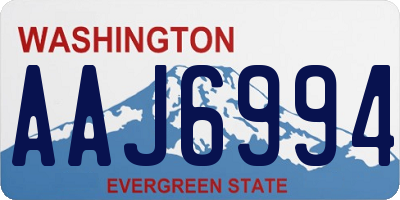 WA license plate AAJ6994