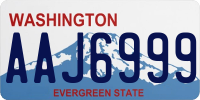 WA license plate AAJ6999