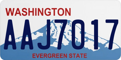 WA license plate AAJ7017