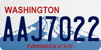 WA license plate AAJ7022