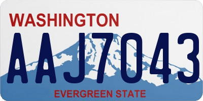 WA license plate AAJ7043