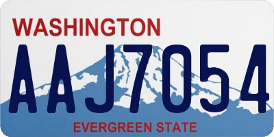 WA license plate AAJ7054