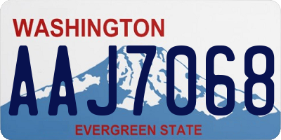 WA license plate AAJ7068