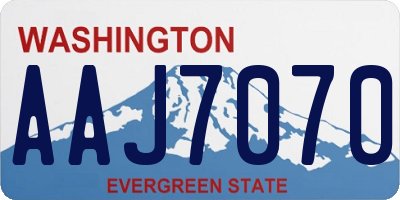 WA license plate AAJ7070