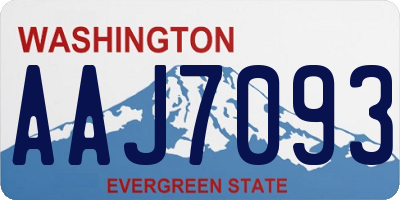 WA license plate AAJ7093