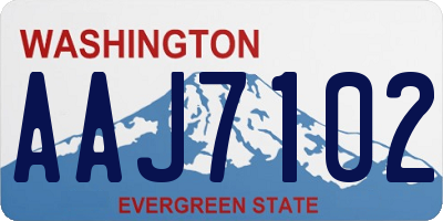WA license plate AAJ7102