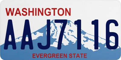 WA license plate AAJ7116