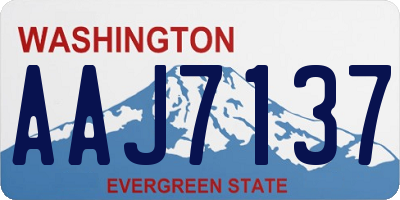 WA license plate AAJ7137