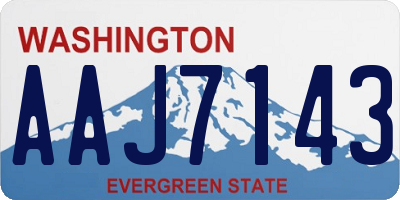 WA license plate AAJ7143