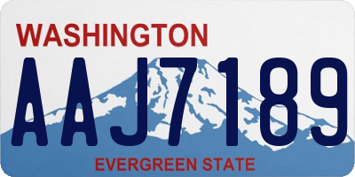 WA license plate AAJ7189