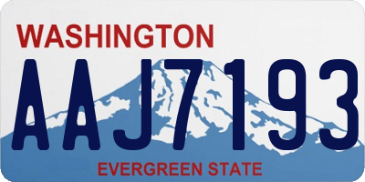 WA license plate AAJ7193