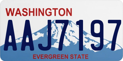 WA license plate AAJ7197