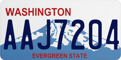 WA license plate AAJ7204