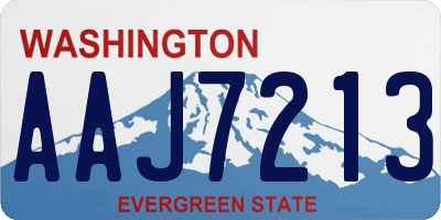 WA license plate AAJ7213