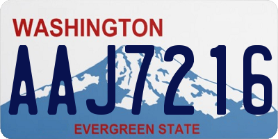 WA license plate AAJ7216