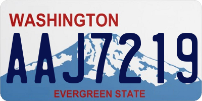 WA license plate AAJ7219