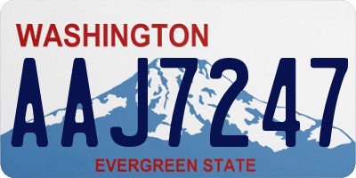 WA license plate AAJ7247