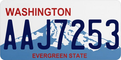 WA license plate AAJ7253